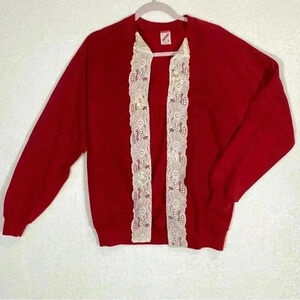 Jerzees‎ Vintage USA Red Cardigan Women’s Size Large